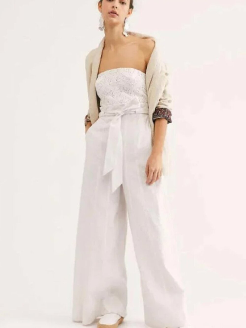 NWT Free People White Expedition Jumpsuit